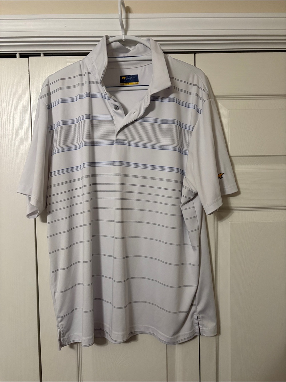 White Striped Performance Polo Shirt - Jack Nicklaus